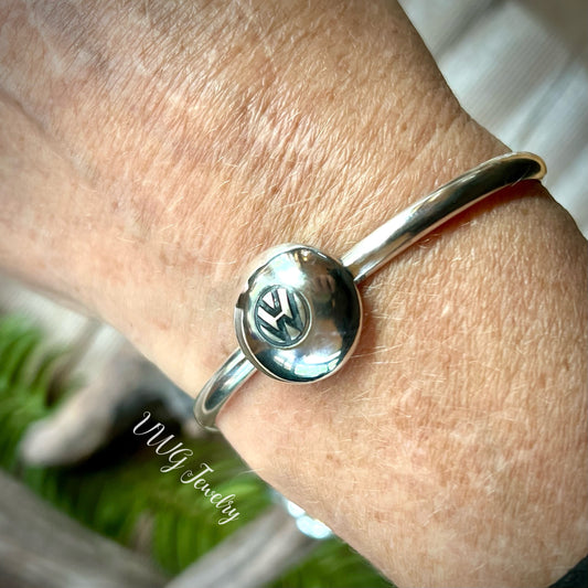 Classic Hub Cap Cuff Bracelet Sterling