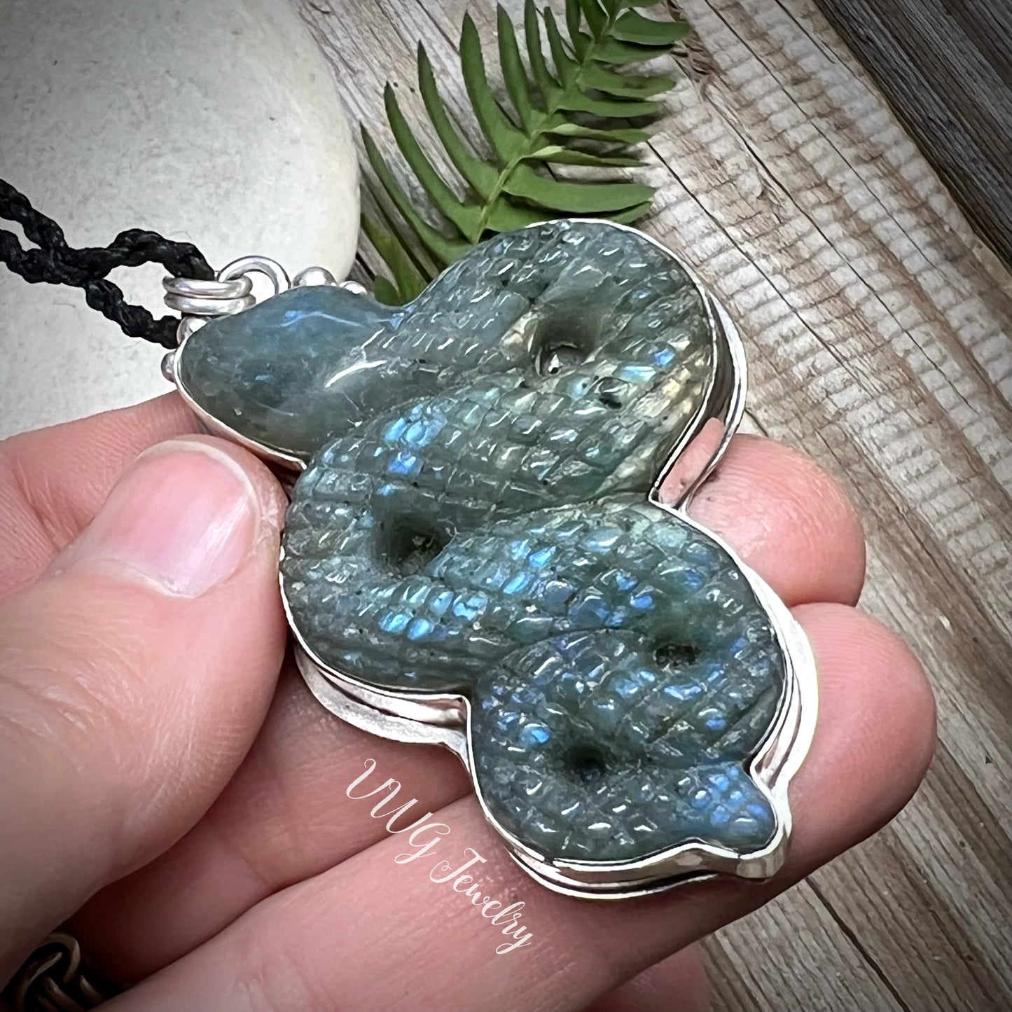 Snake Serpent Labradorite .925 LG Necklace