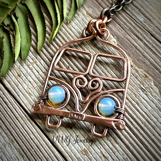 Love Bus 60’s Copper Wire Necklace