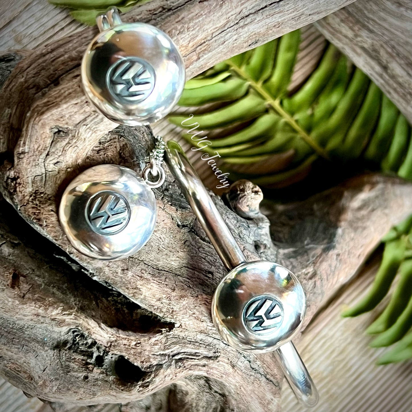 Classic Hub Cap Cuff Bracelet Sterling