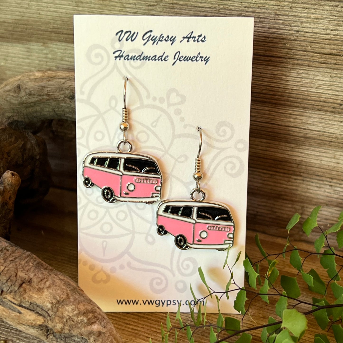 Hippy Bay Bus Enamel Earrings