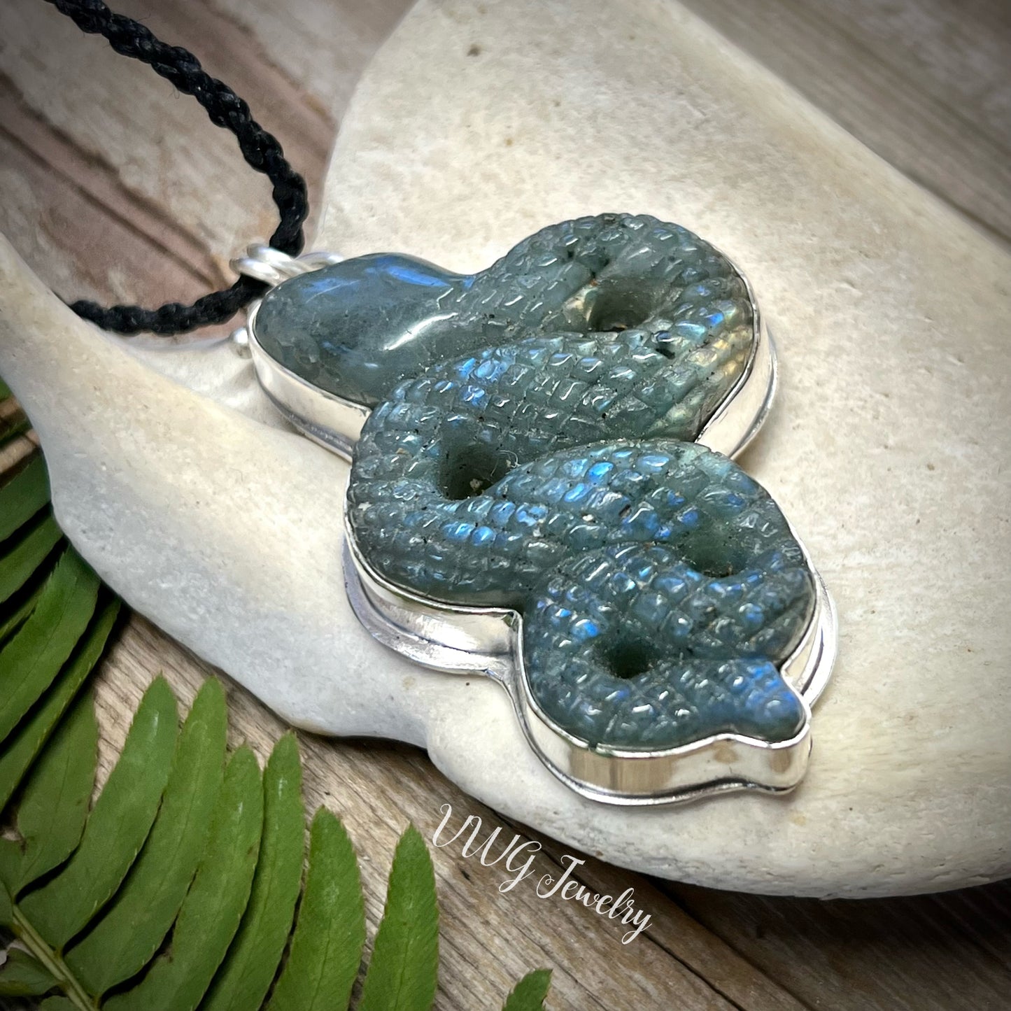 Snake Serpent Labradorite .925 LG Necklace