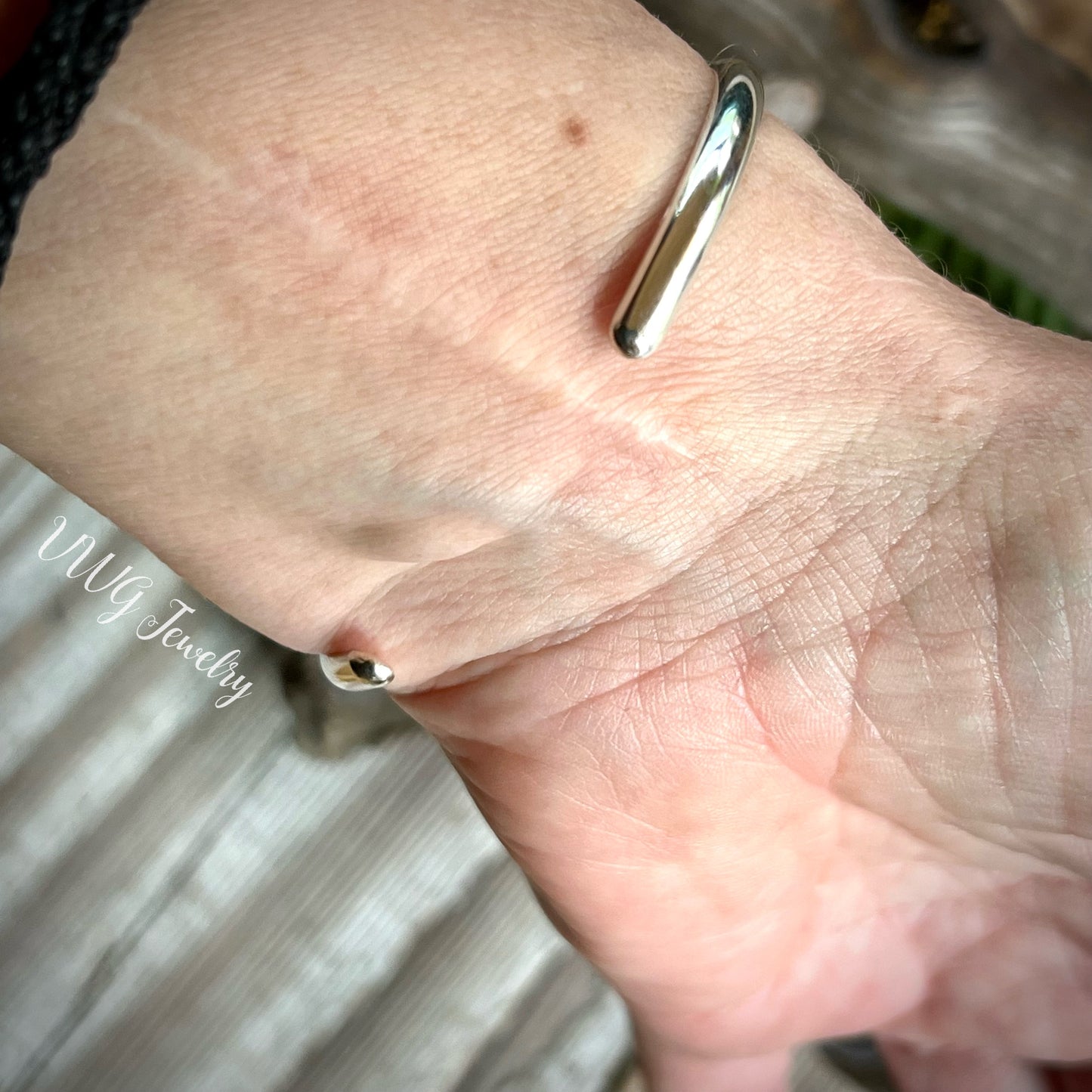 Classic Hub Cap Cuff Bracelet Sterling