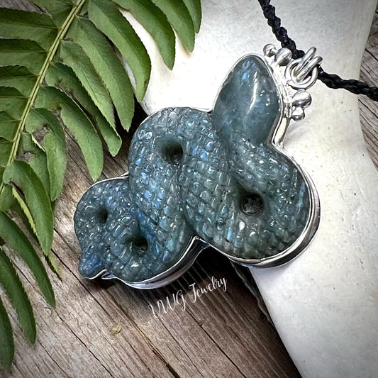 Snake Serpent Labradorite .925 LG Necklace