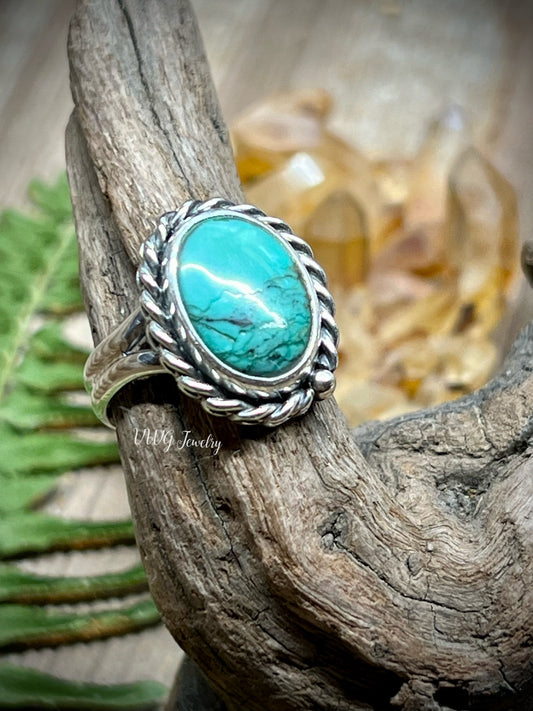 Turquoise Sterling Silver Ring Size 6.5