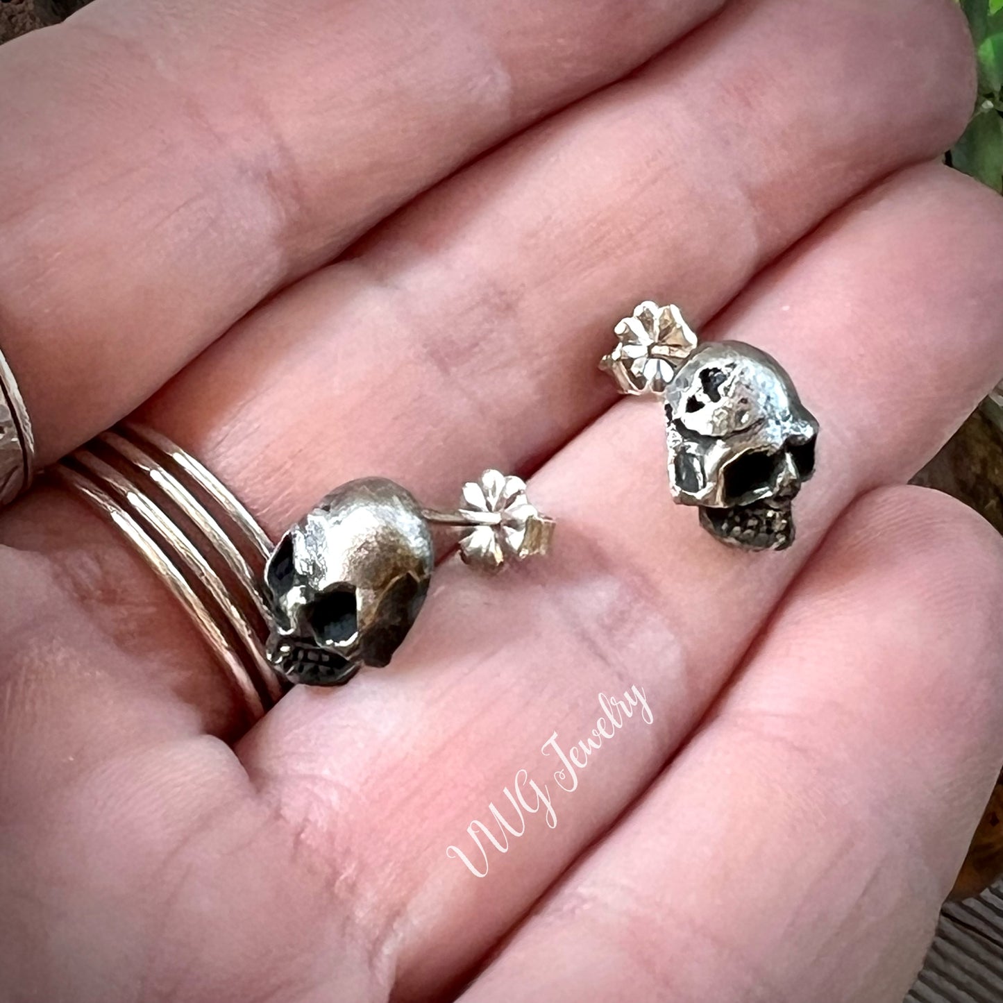 Skull Stud Earrings .925