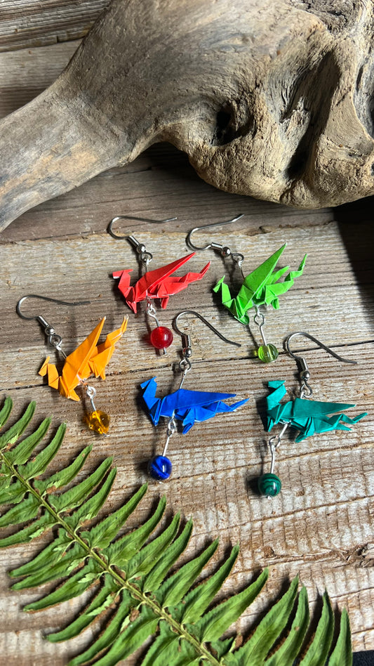 Origami Dragon Earrings