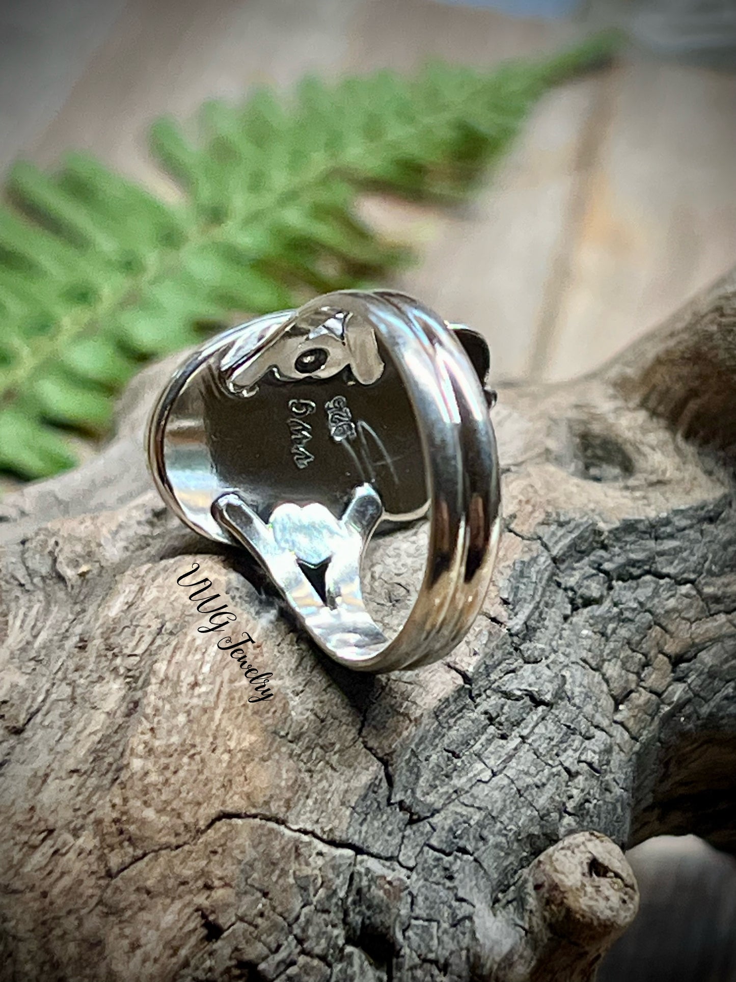 Turquoise Floral Sterling Silver Ring Size 7.5