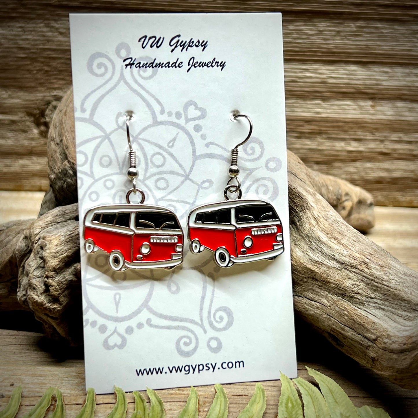 Hippy Bay Bus Enamel Earrings