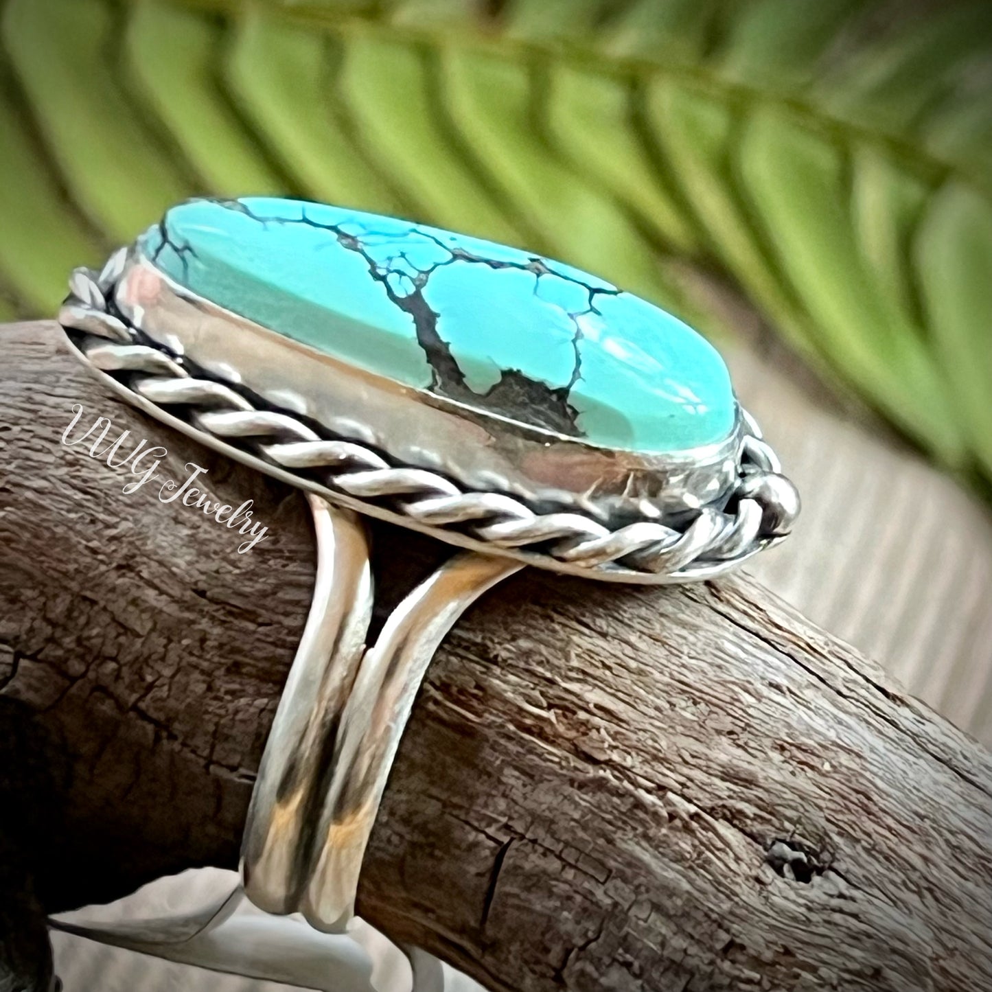 Cloud Mountain Turquoise Sterling Silver Ring Size 7