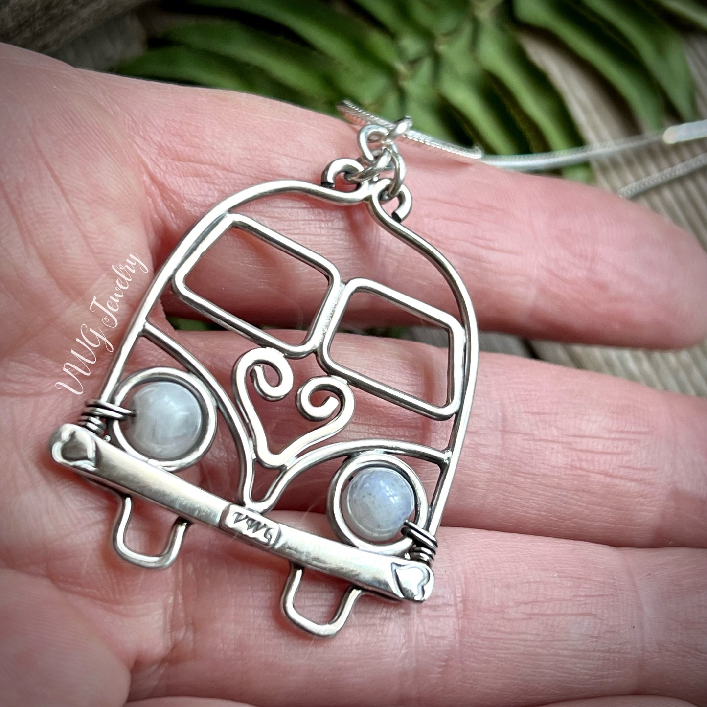 Love Bus Sterling Wire Necklace