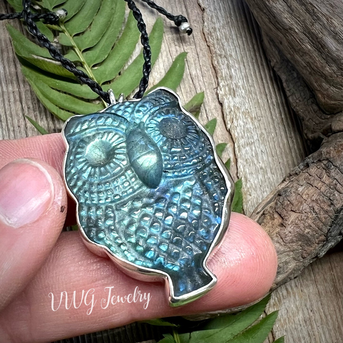 Owl Labradorite .925 LG Necklace