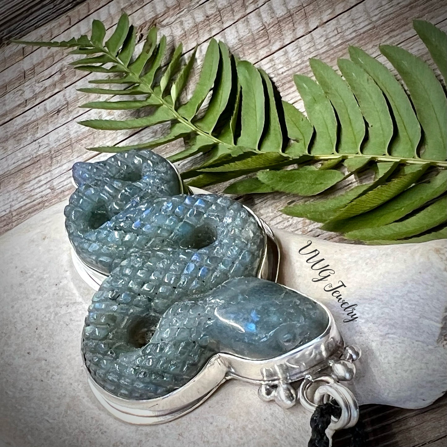 Snake Serpent Labradorite .925 LG Necklace