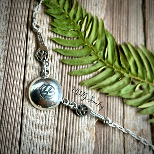 Flying Hub Cap Key Wings Sterling Necklace