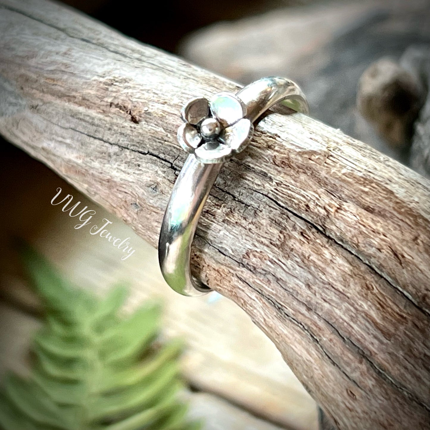 Flower and Leaf Nesting Stacker Rings .925