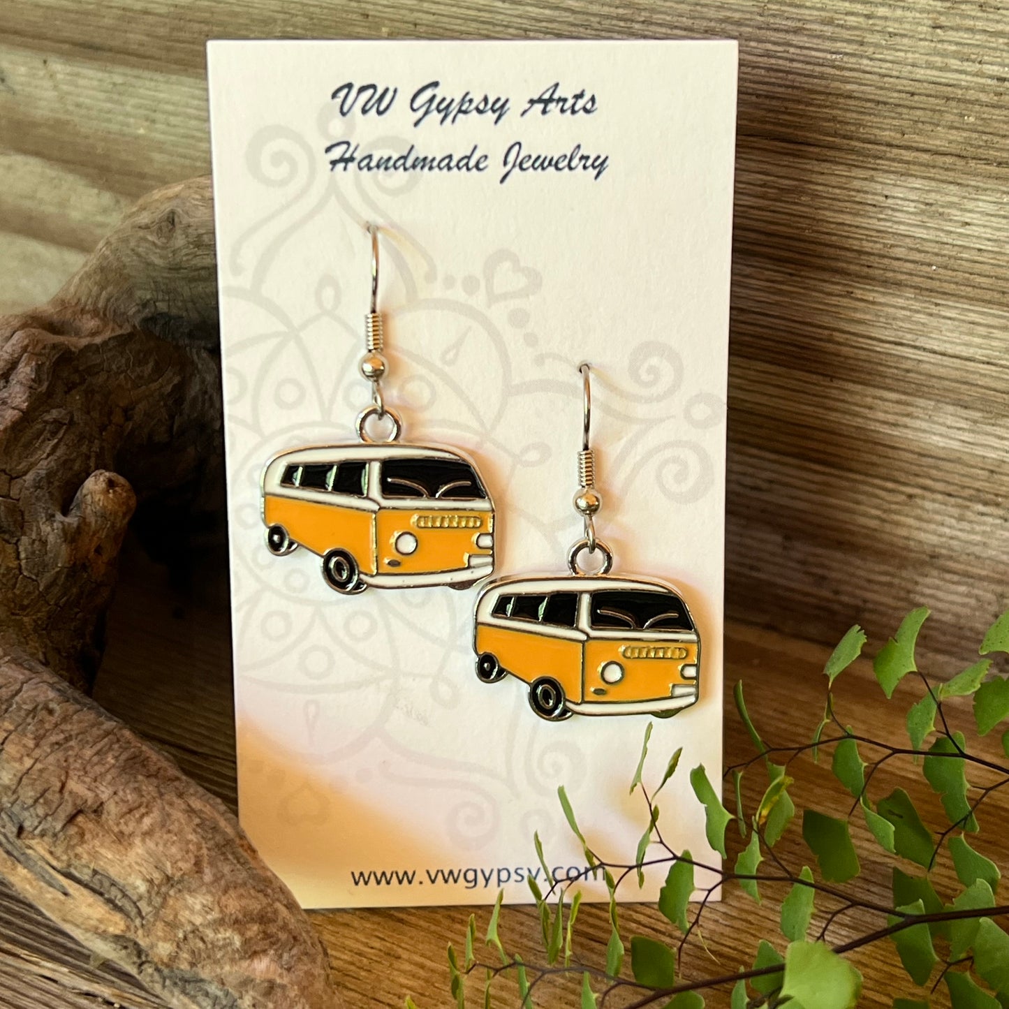 Hippy Bay Bus Enamel Earrings