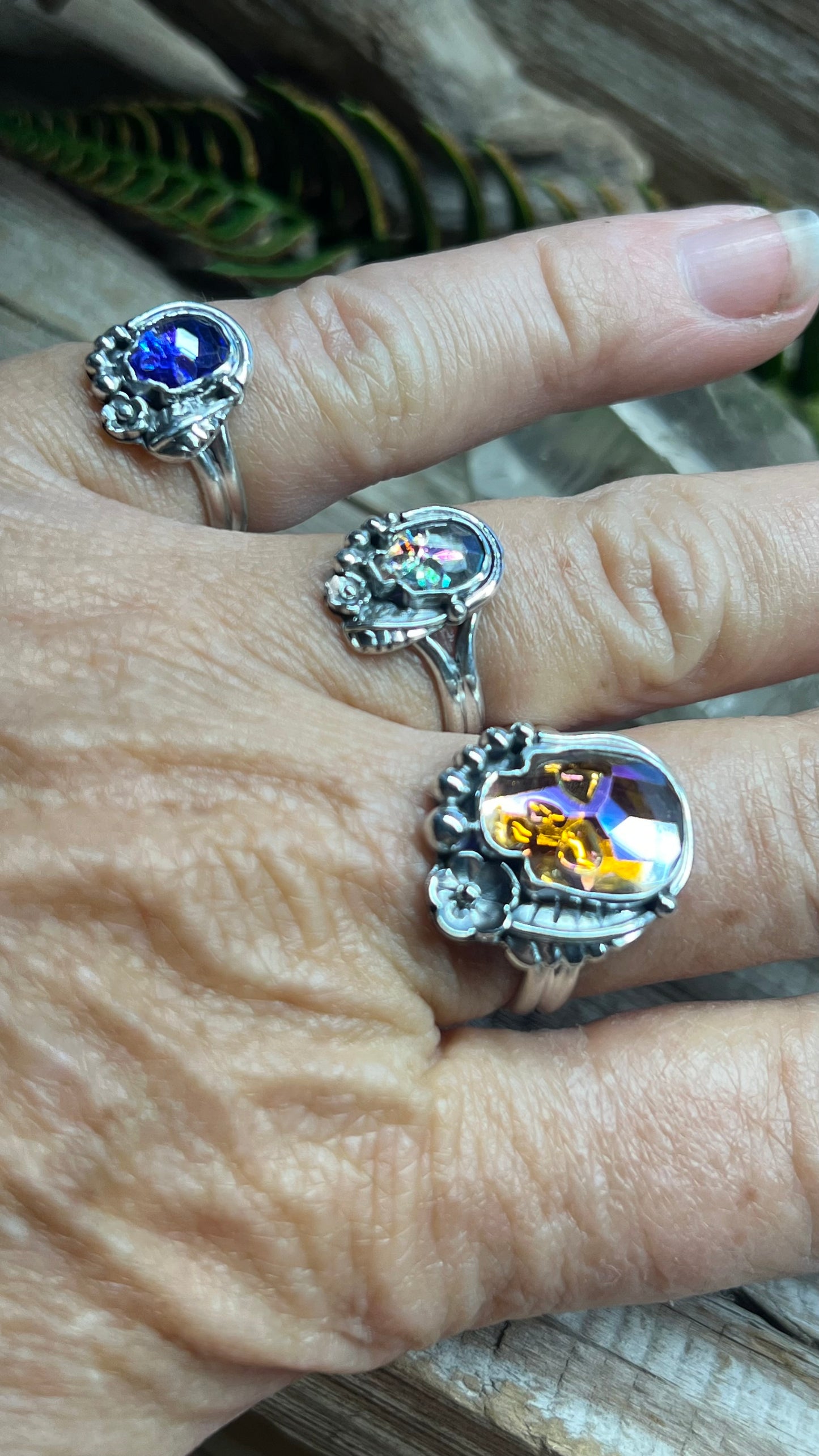 Swarovski Skull Rings Sterling Silver 925 Sz 9