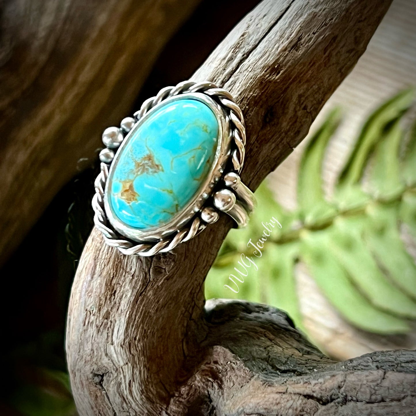 Kings Manassa Turquoise Sterling Silver Ring Size 6.5