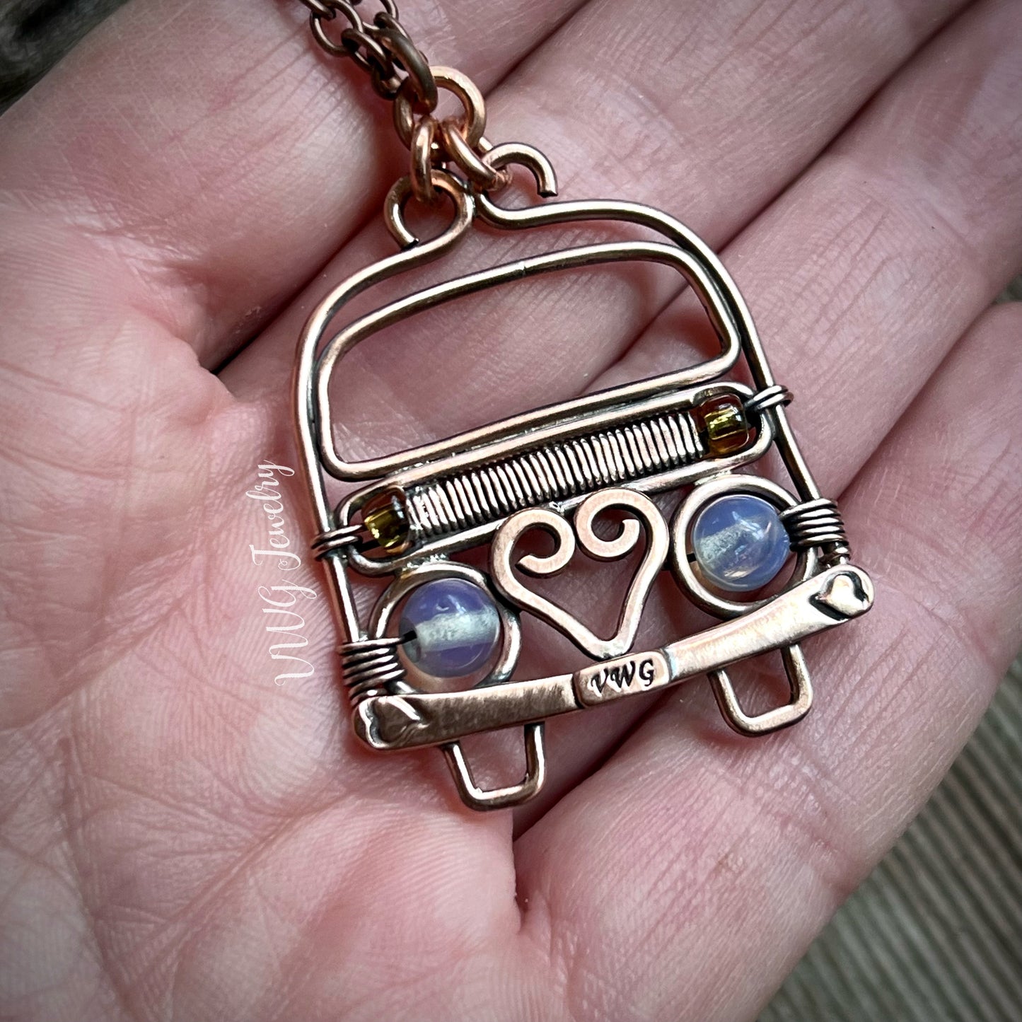 Love Bus Bay Copper Wire Necklace