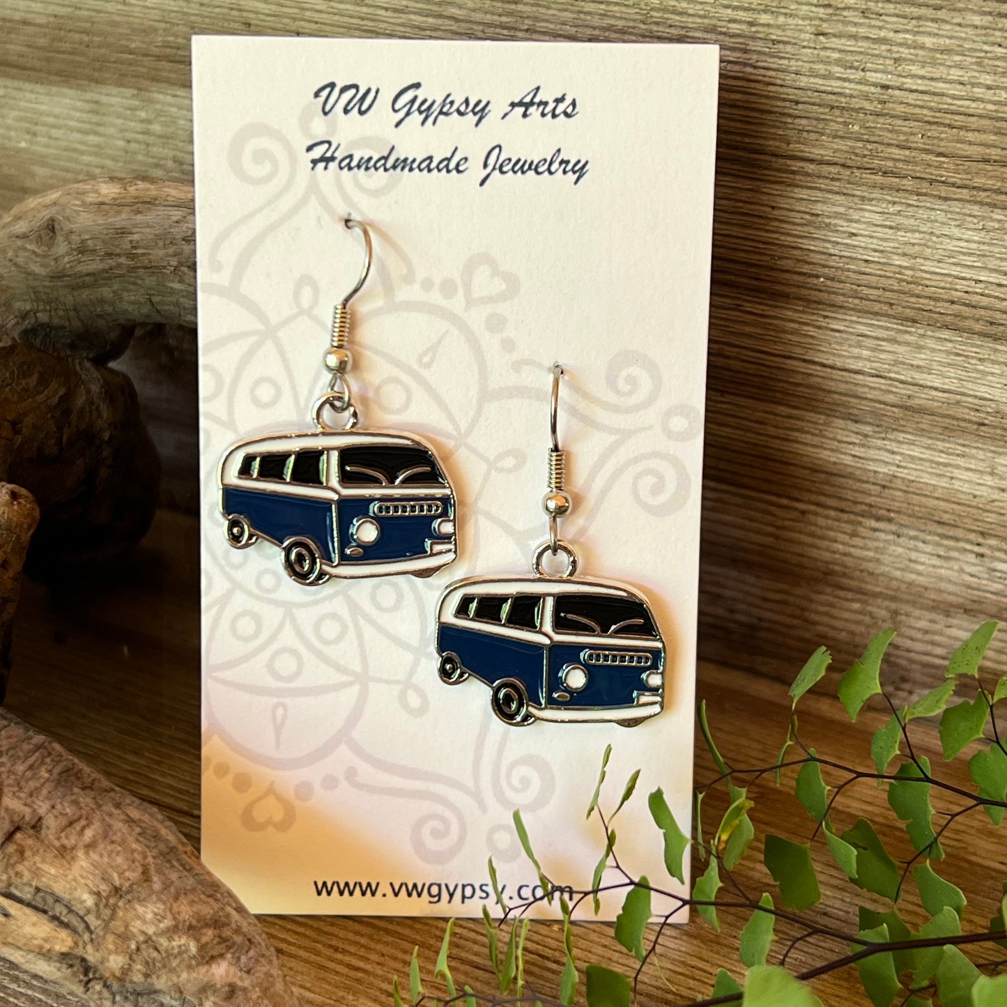 Hippy Bay Bus Enamel Earrings