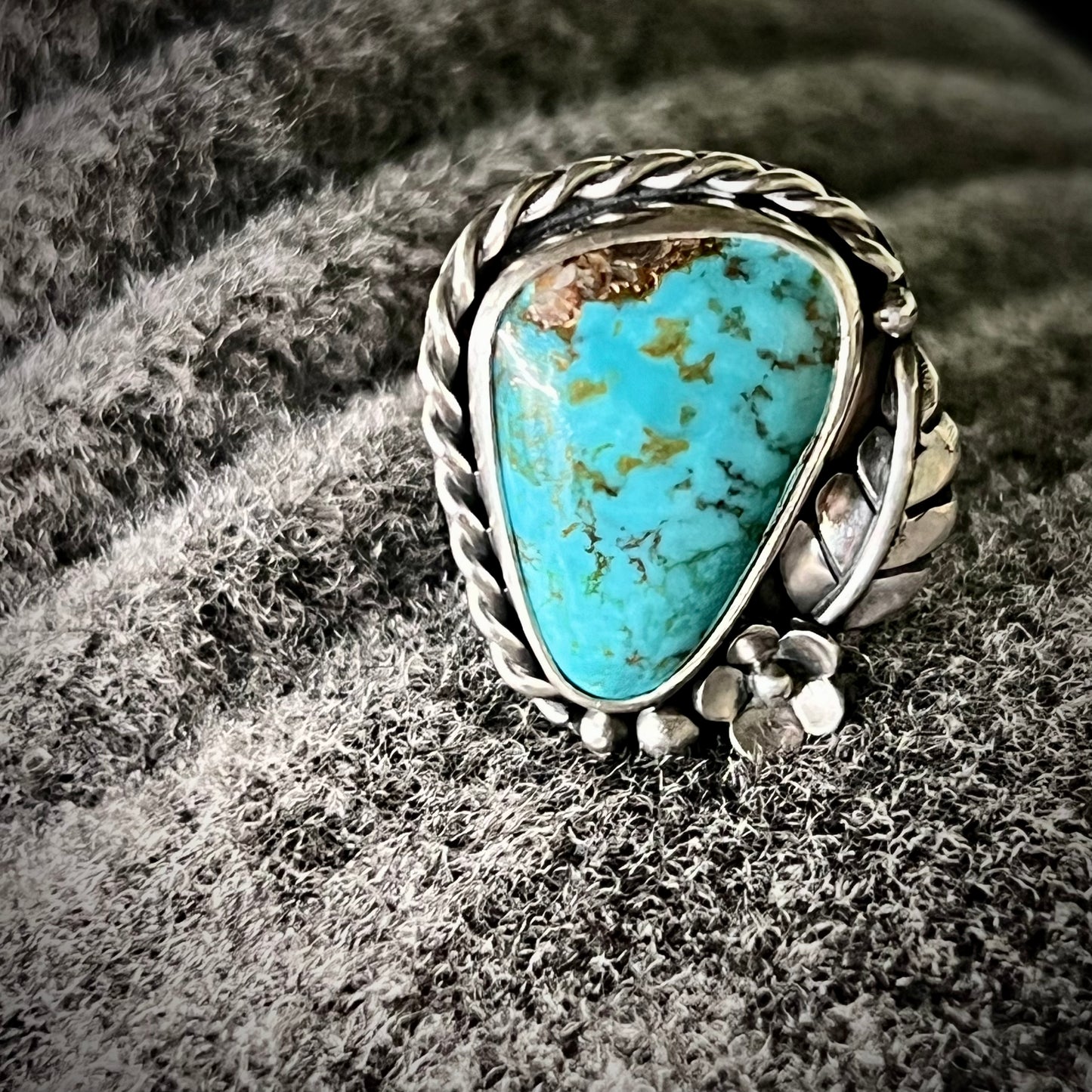 Tyrone Turquoise Sterling Silver Ring Size 7.5