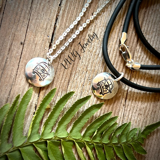 Hippy Love Bus Silver Hand Stamped Necklace