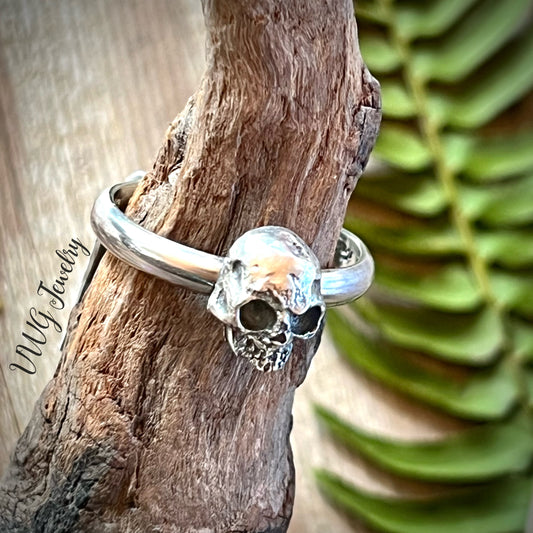 Skull Ring 11 mm Sterling Silver .925