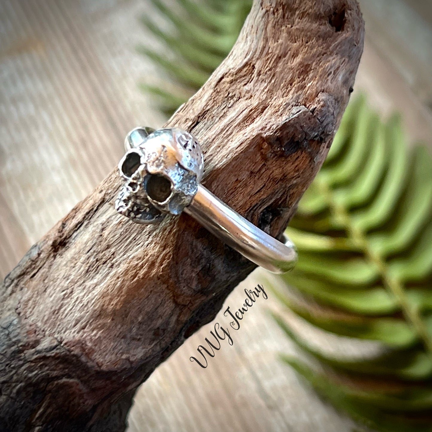 Skull Ring 11 mm Sterling Silver .925