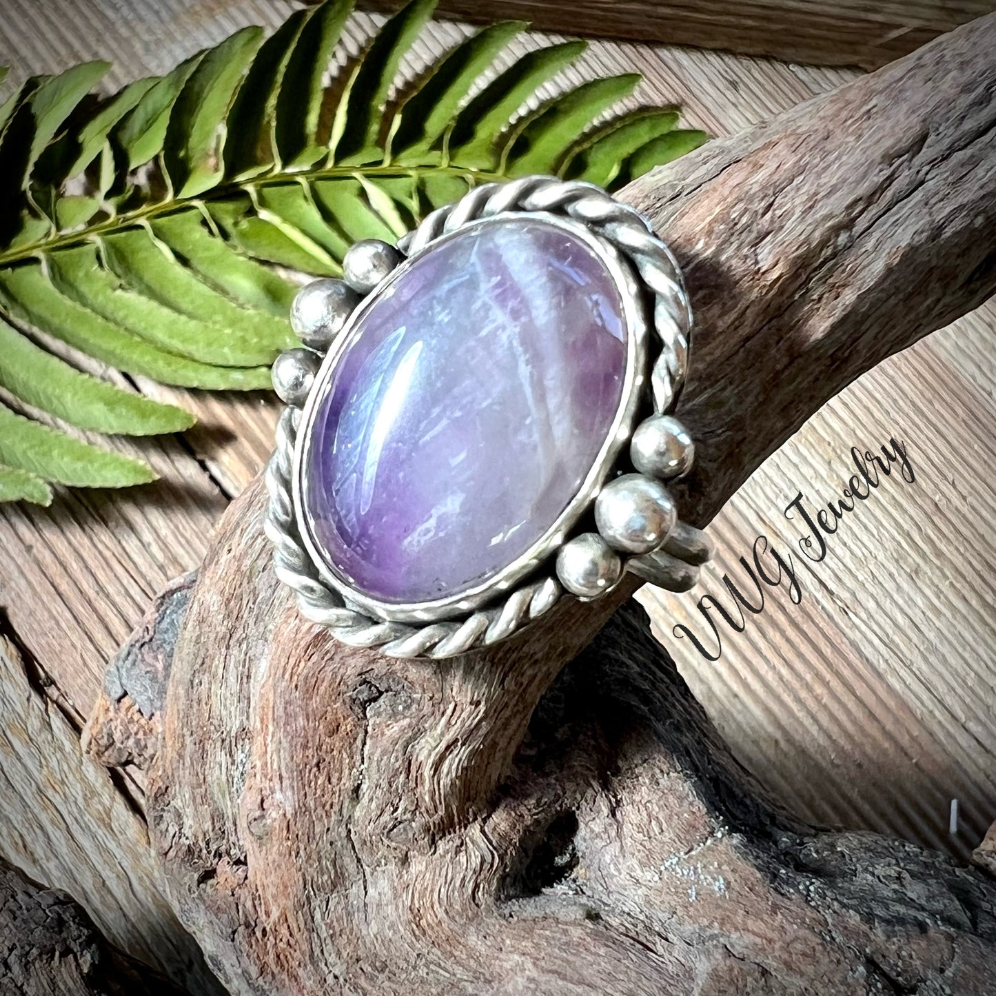 Amethyst Sterling Silver Ring 9.5