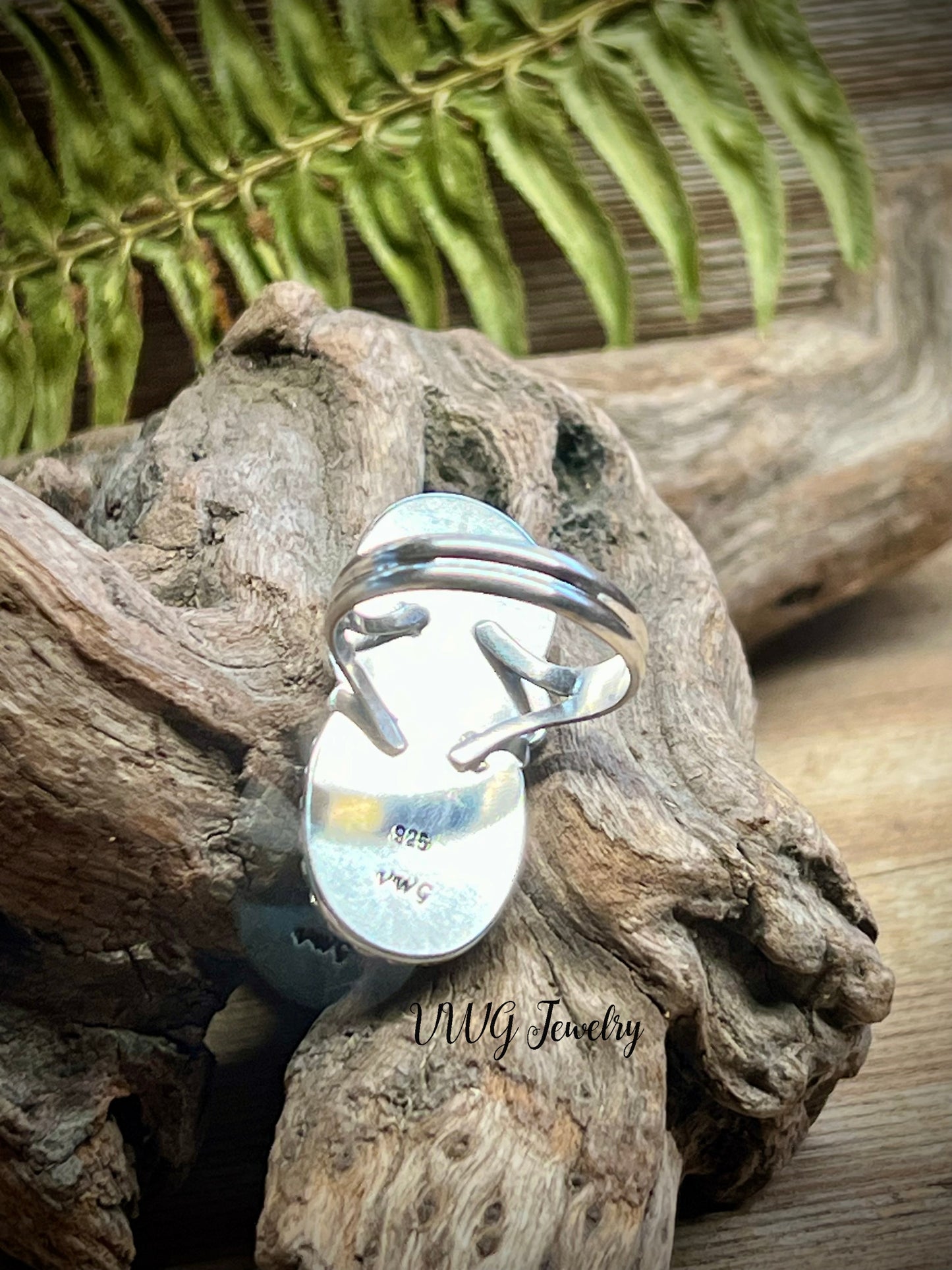 Moon Over Kingman Turquoise Sterling Silver Ring Size 8