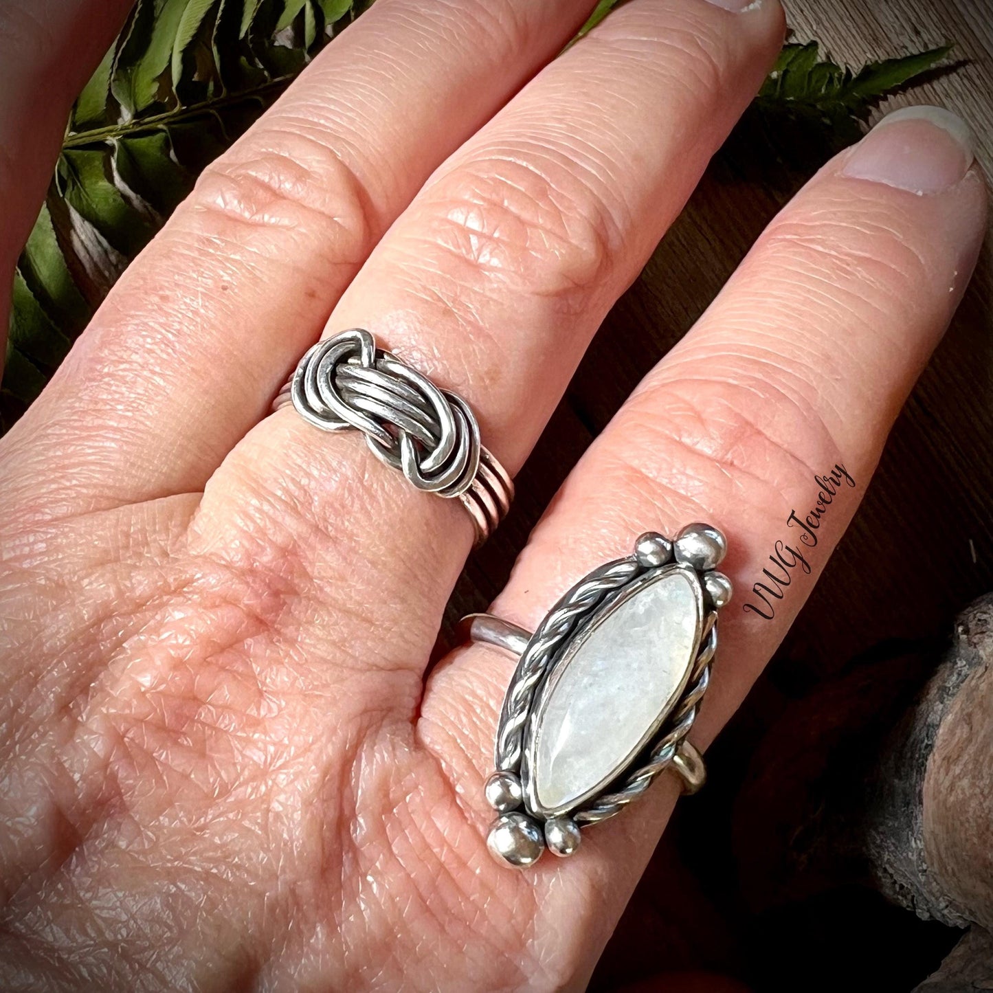 Moonstone Sterling Silver Ring Size 9 Statement Ring