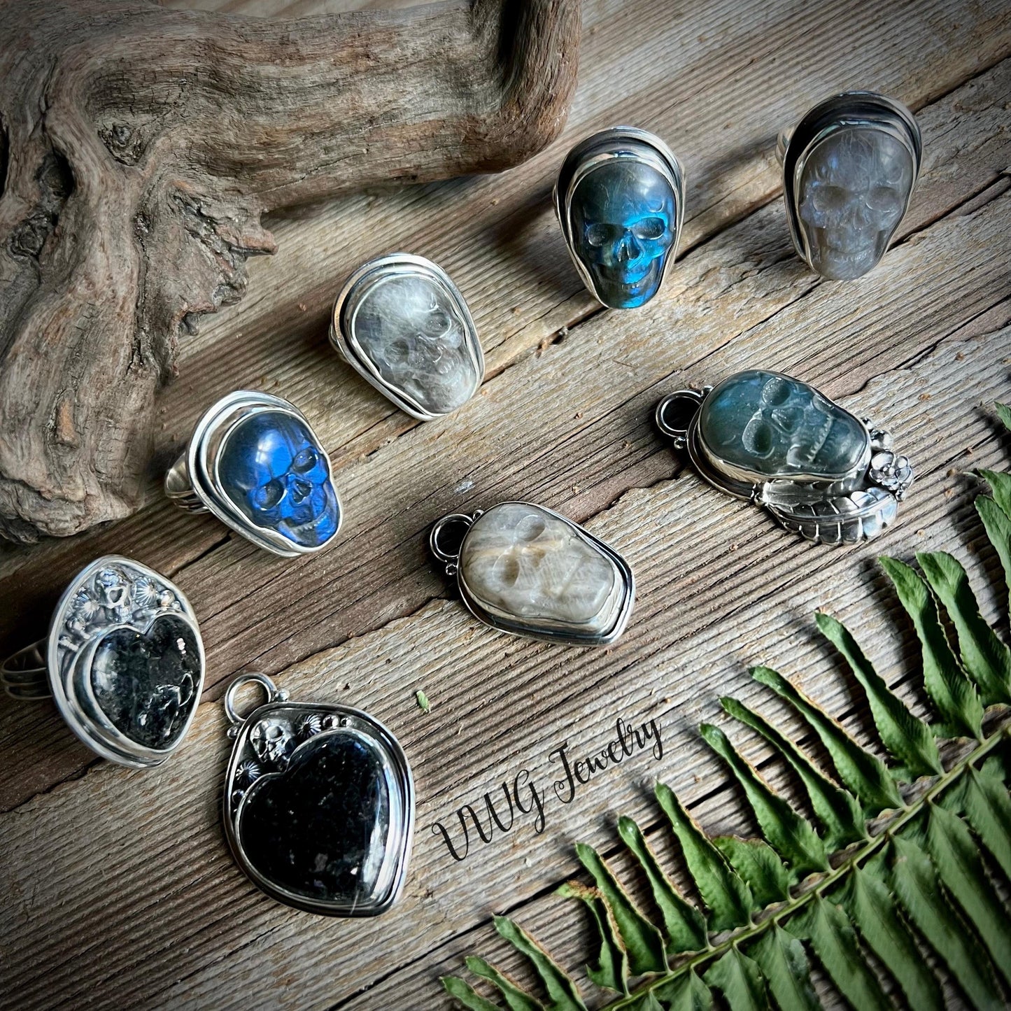 La Catrina Sugar Skull Labradorite Sterling Silver Necklace Handmade Día de los Muertos 925 Pendant