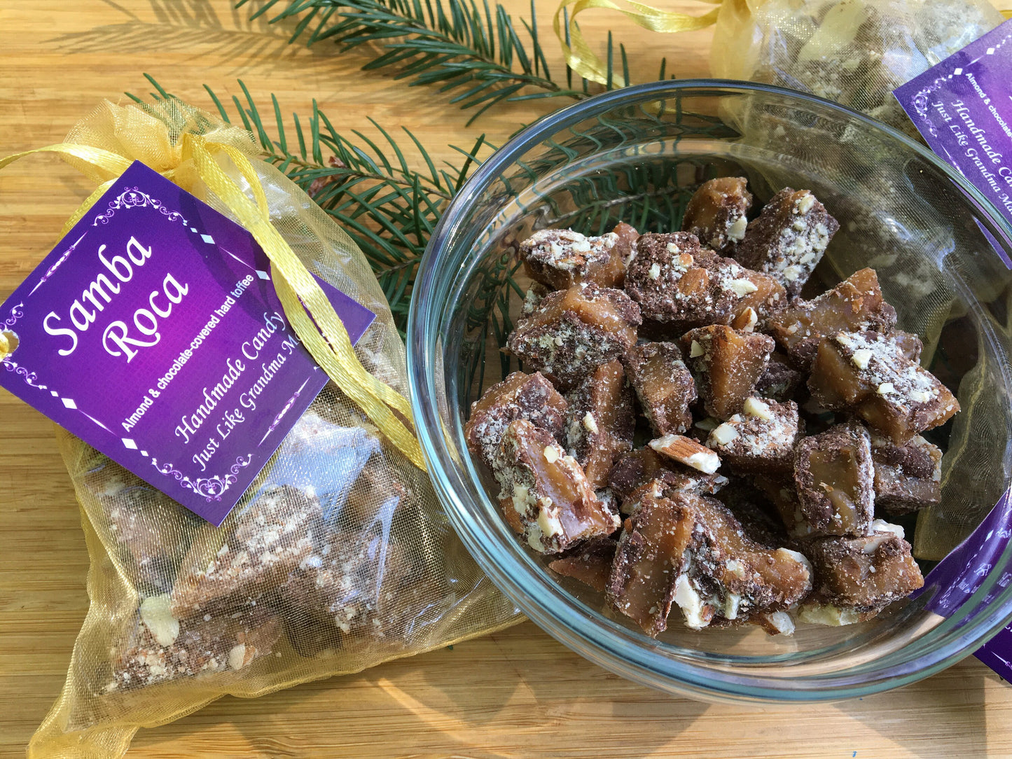 4oz Samba's Roca Toffee Covered In Chocolate & Almonds