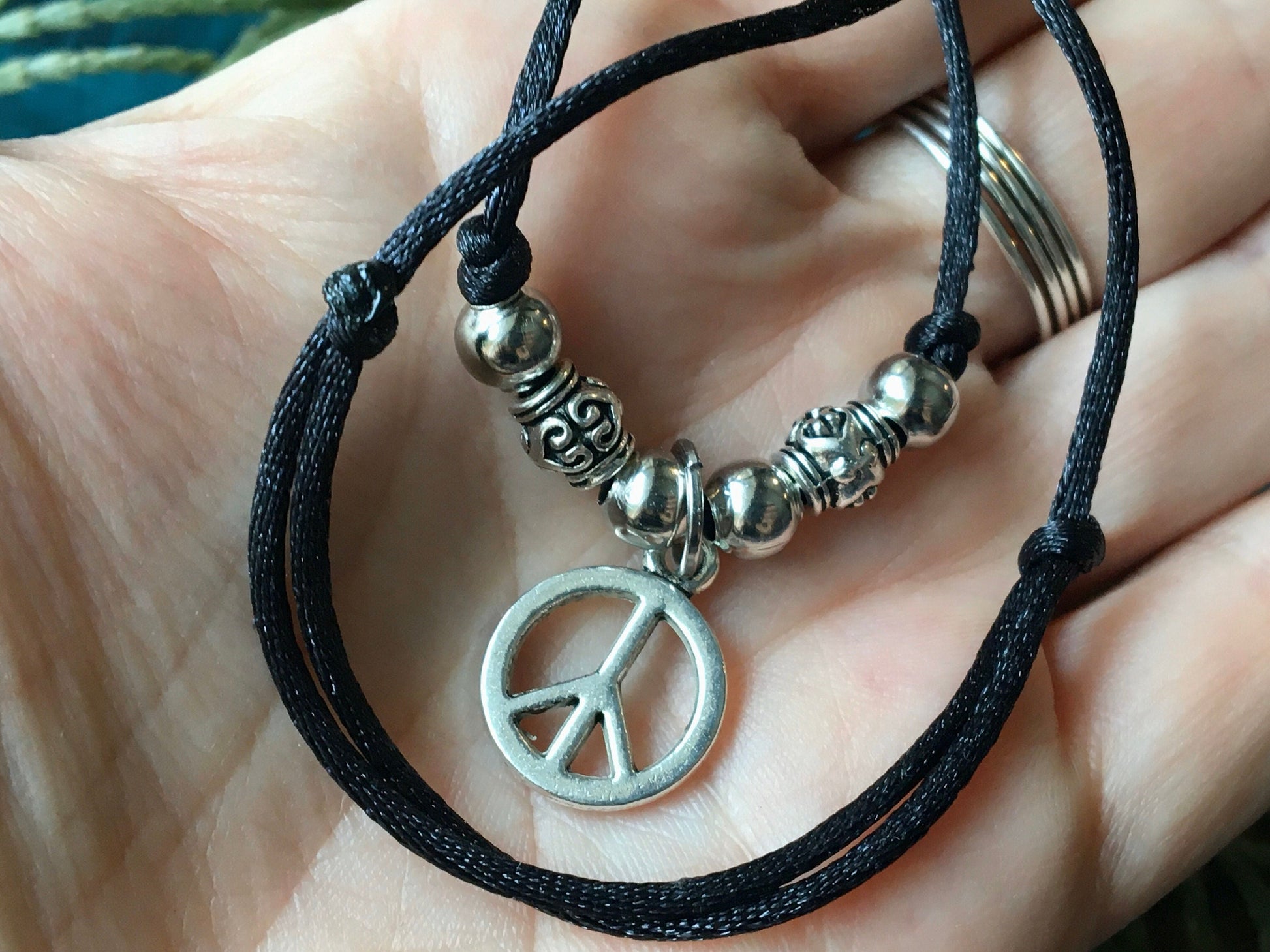Peace Sign Hand Hippy Love Necklace