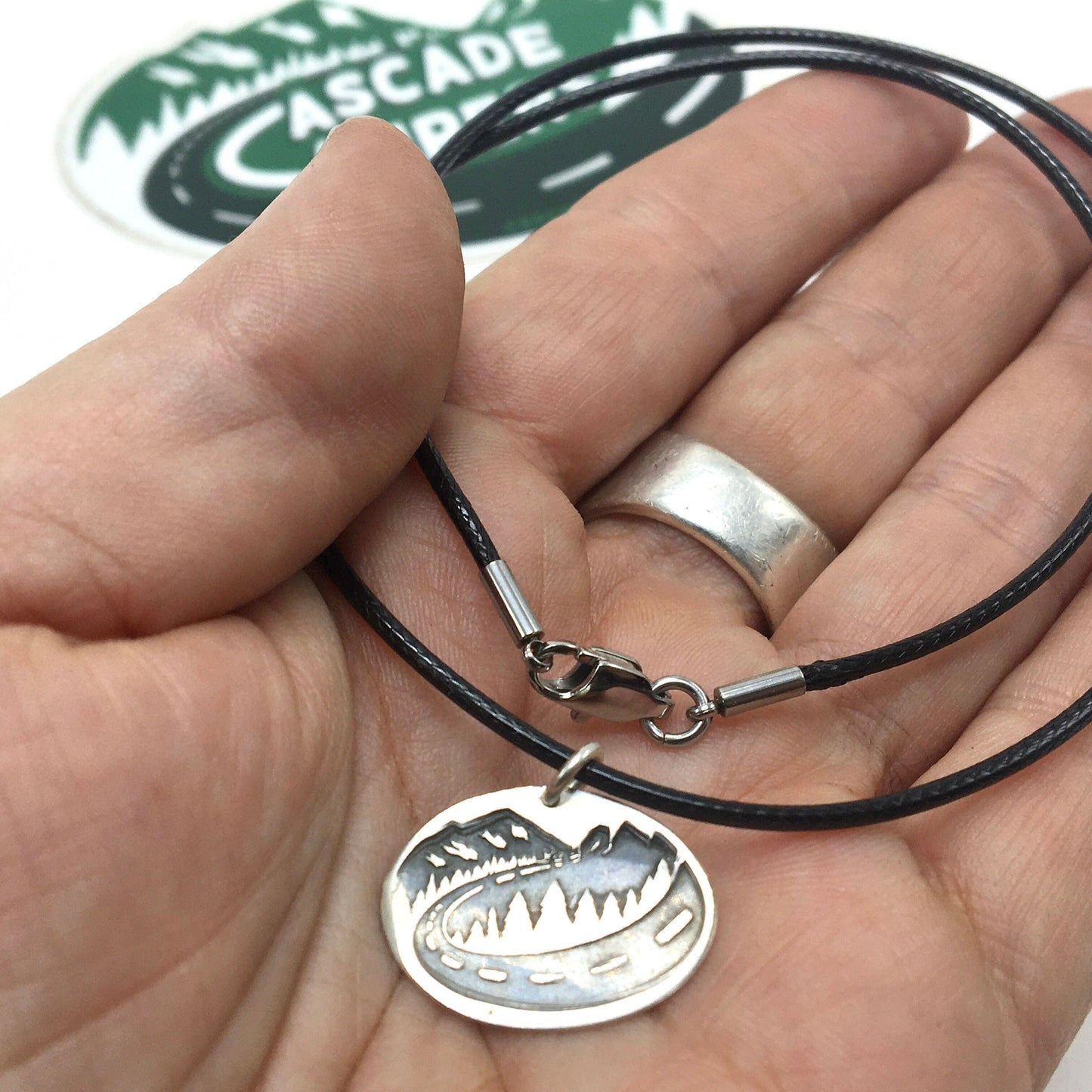 Cascade Campers Sterling Silver Earrings Hand Stamped Surgical Steel Hooks