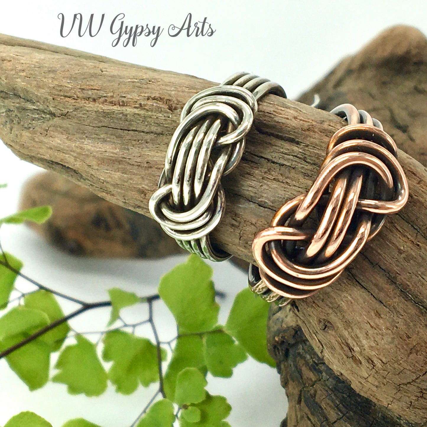 Gypsy Knotted Ring Silver or Copper