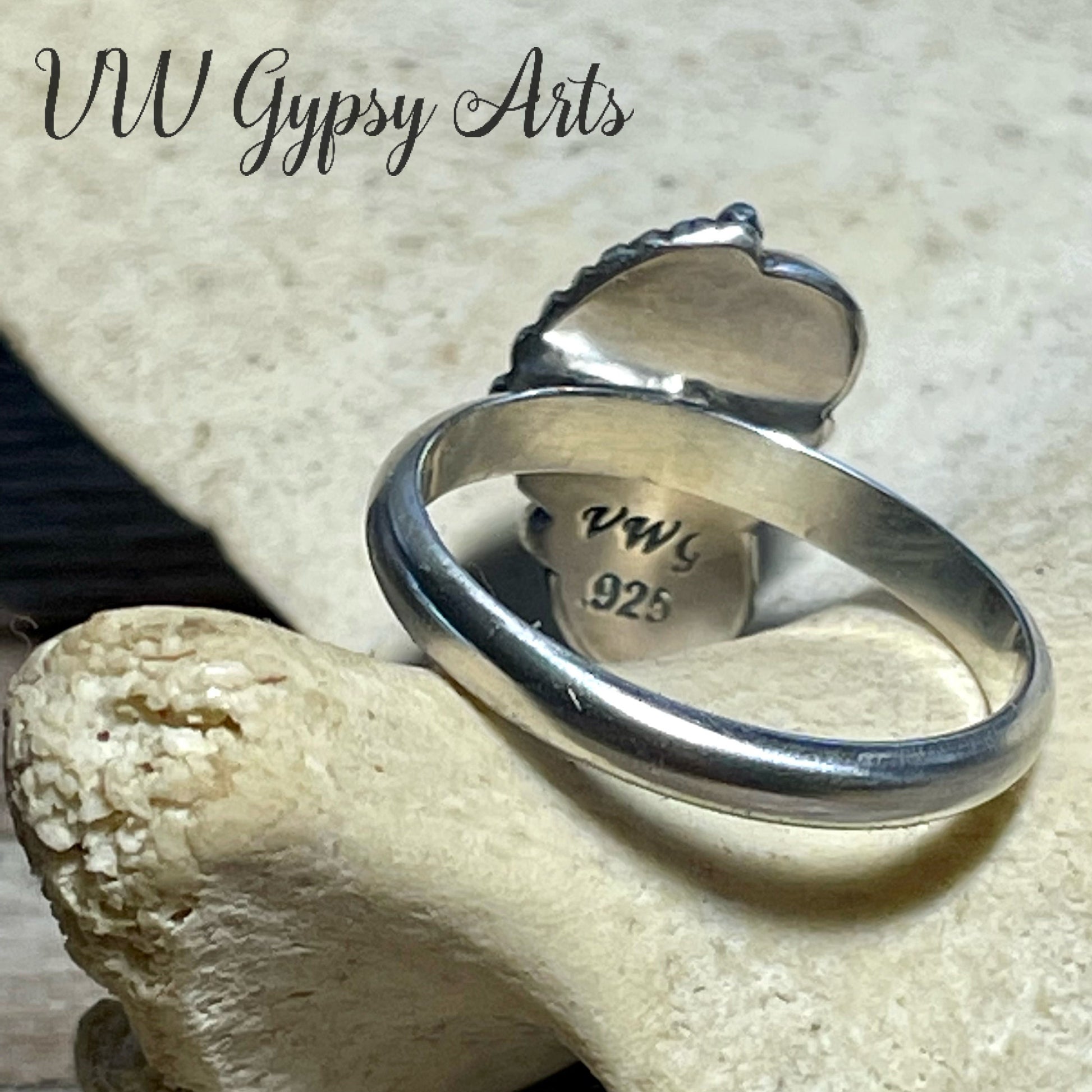 Sugar Skull Ring Sterling Silver .925