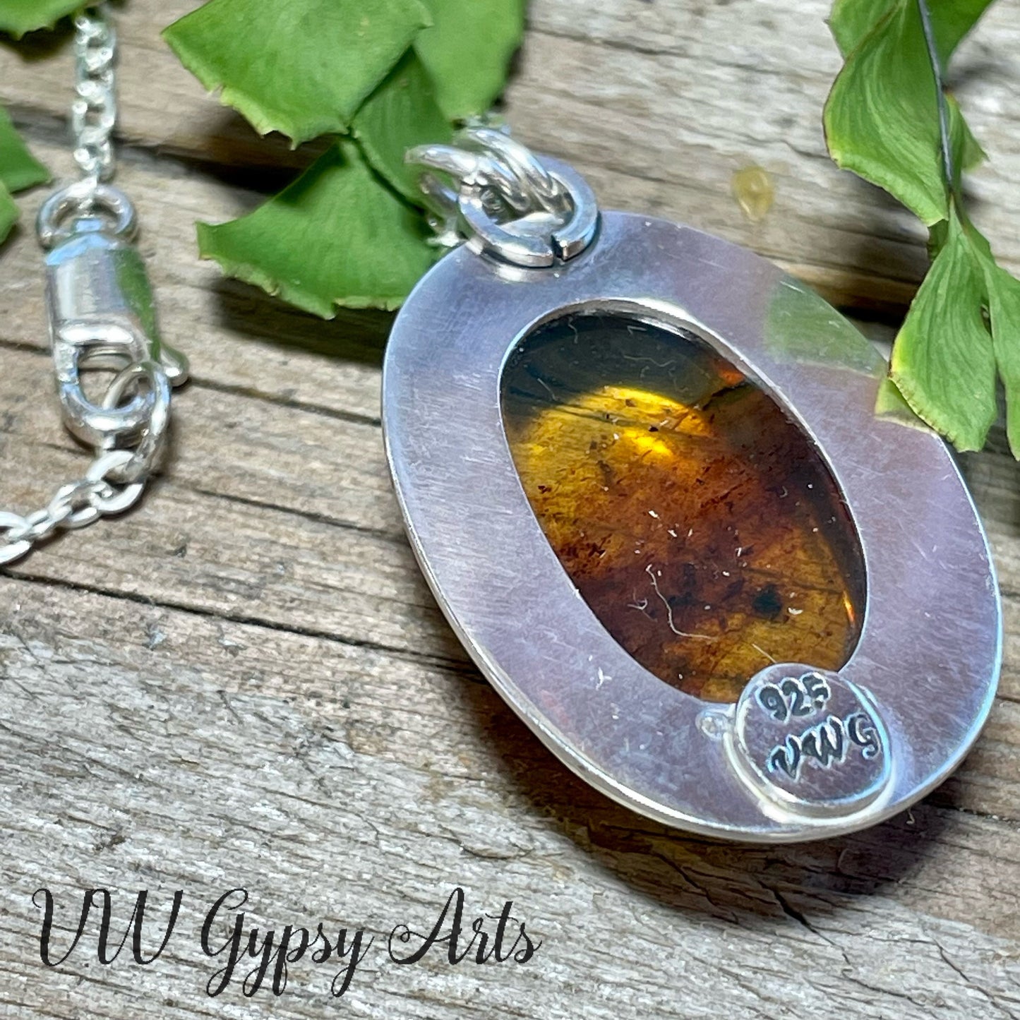 Golden Oval Sterling Silver .925 Pendant Necklace