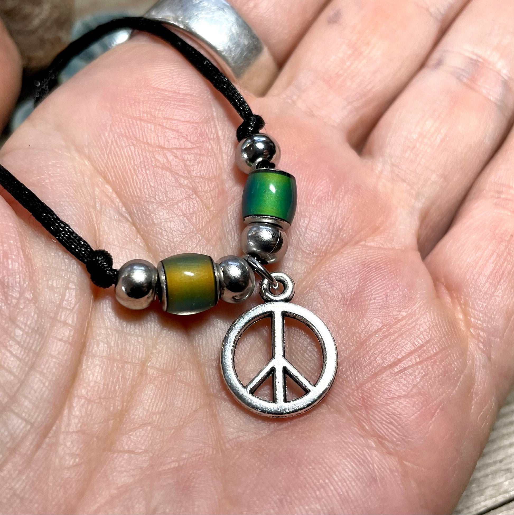 Peace Sign Hand Hippy Love Necklace