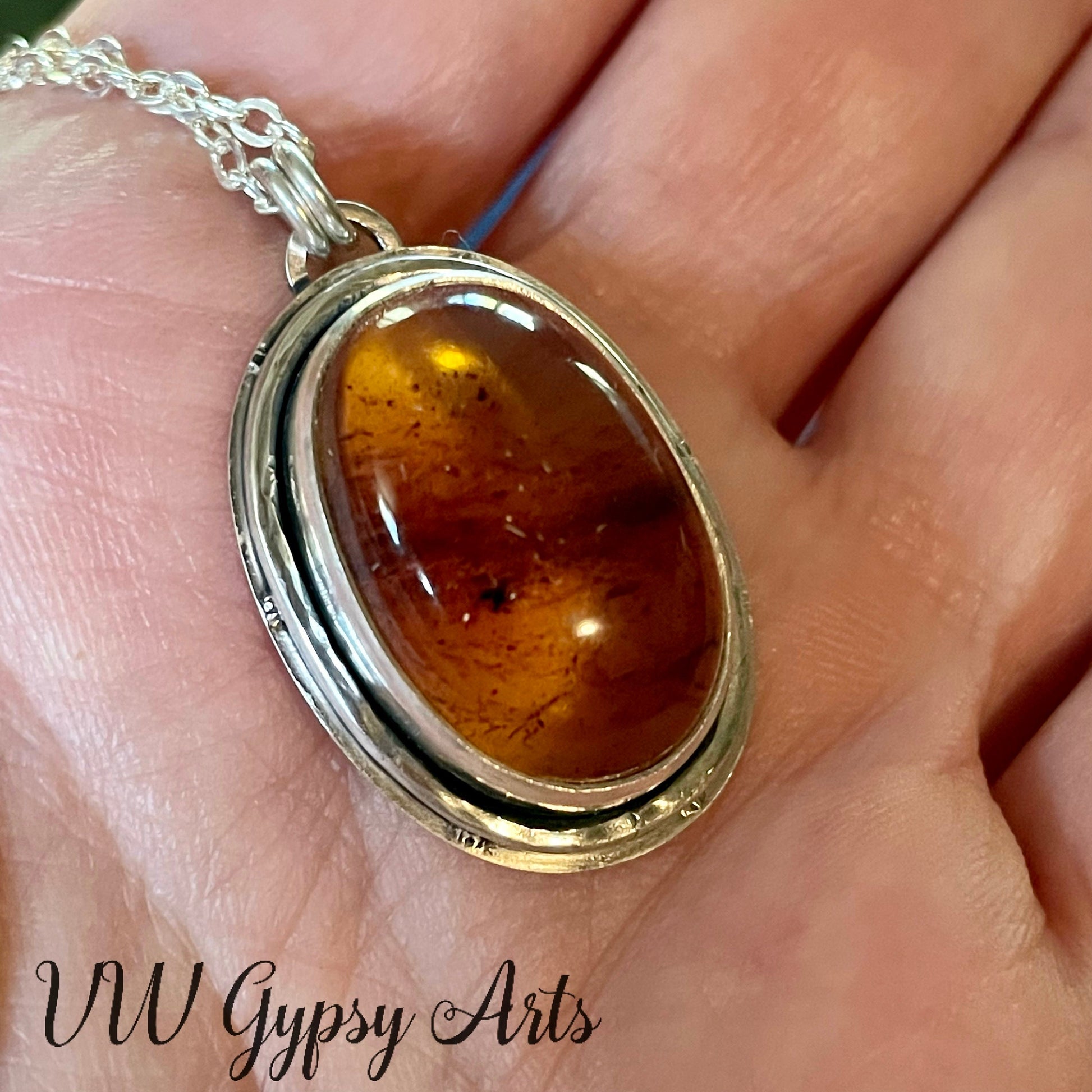 Golden Oval Sterling Silver .925 Pendant Necklace