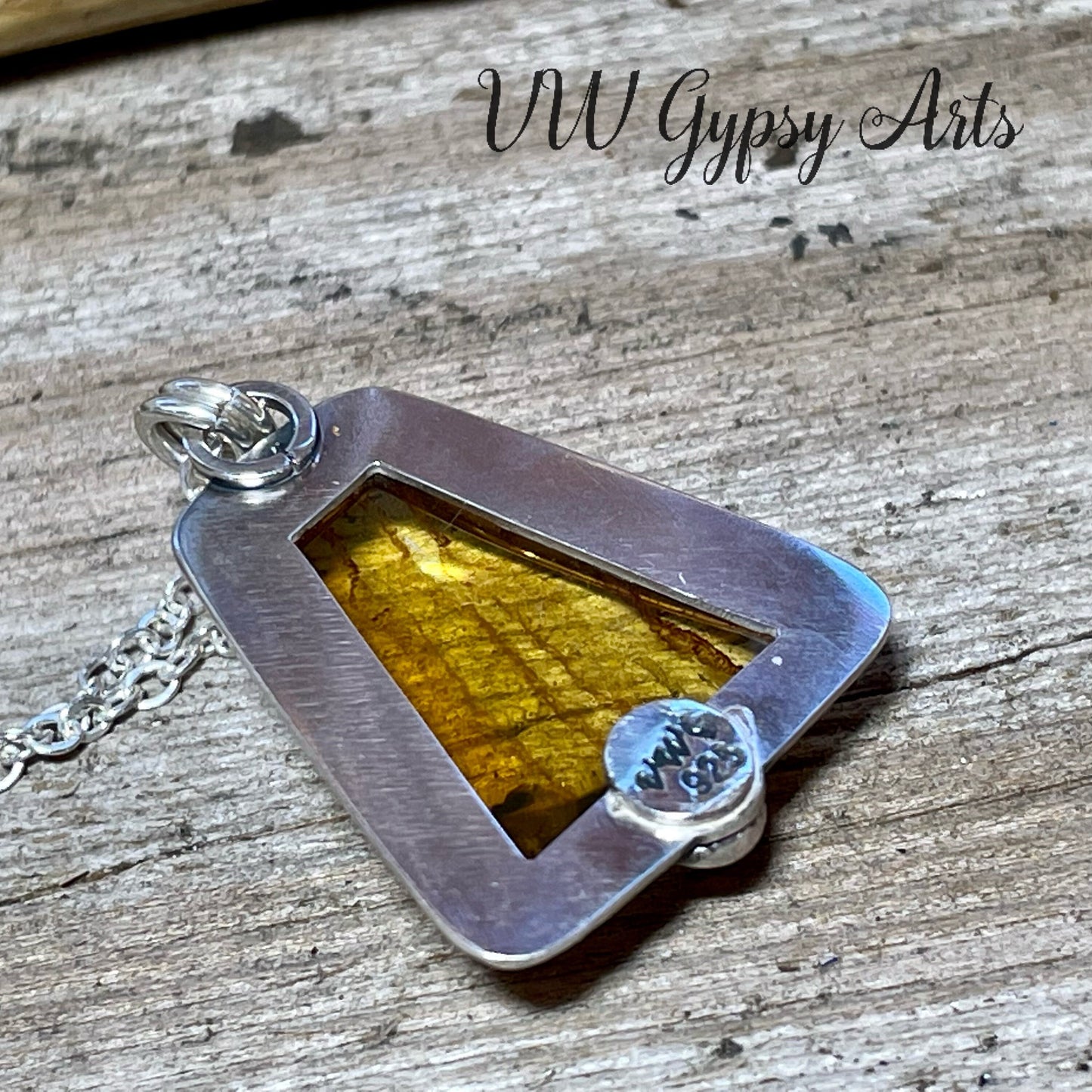 Golden Pyramid Sterling Silver .925 Pendant Necklace