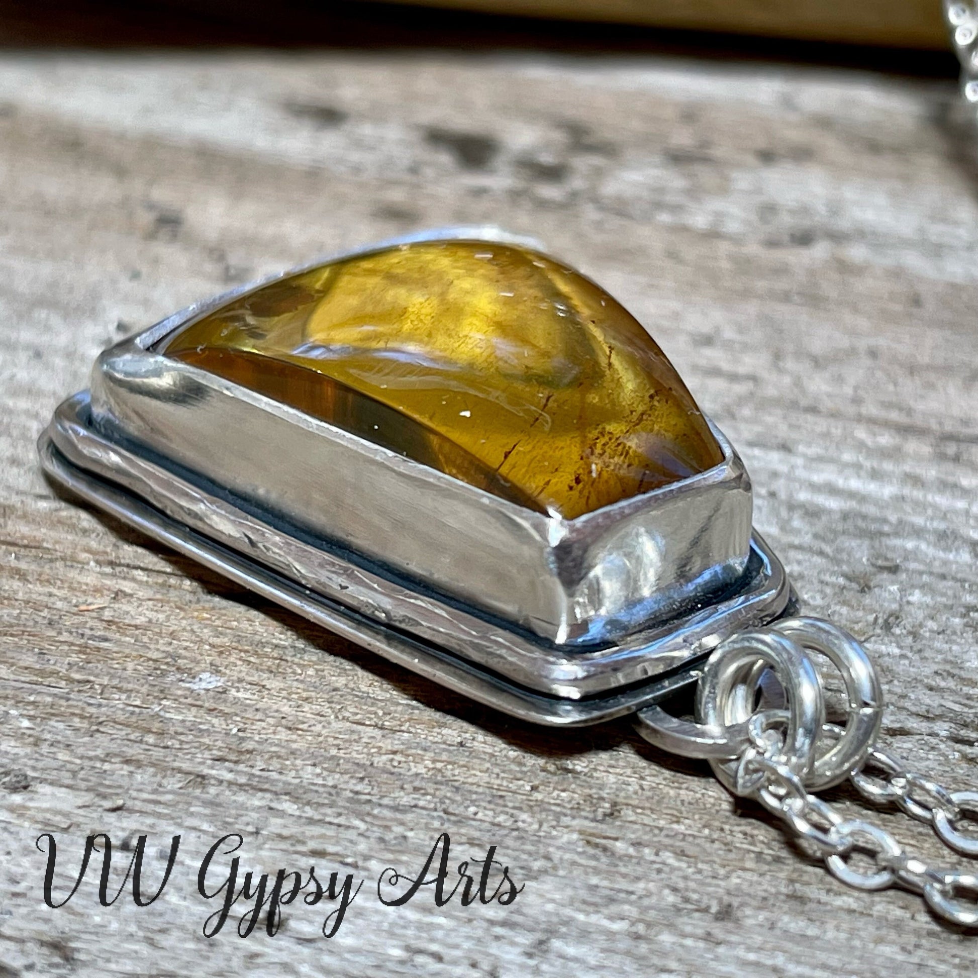 Golden Pyramid Sterling Silver .925 Pendant Necklace