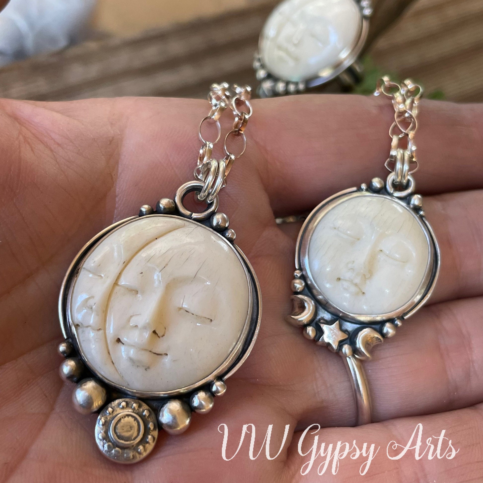 Moon Phases Sterling Silver .925 Pendant Necklace