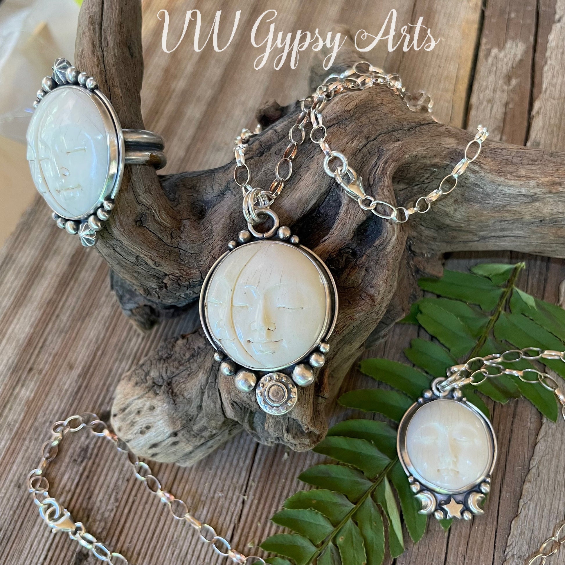 Moon Phases Sterling Silver .925 Pendant Necklace