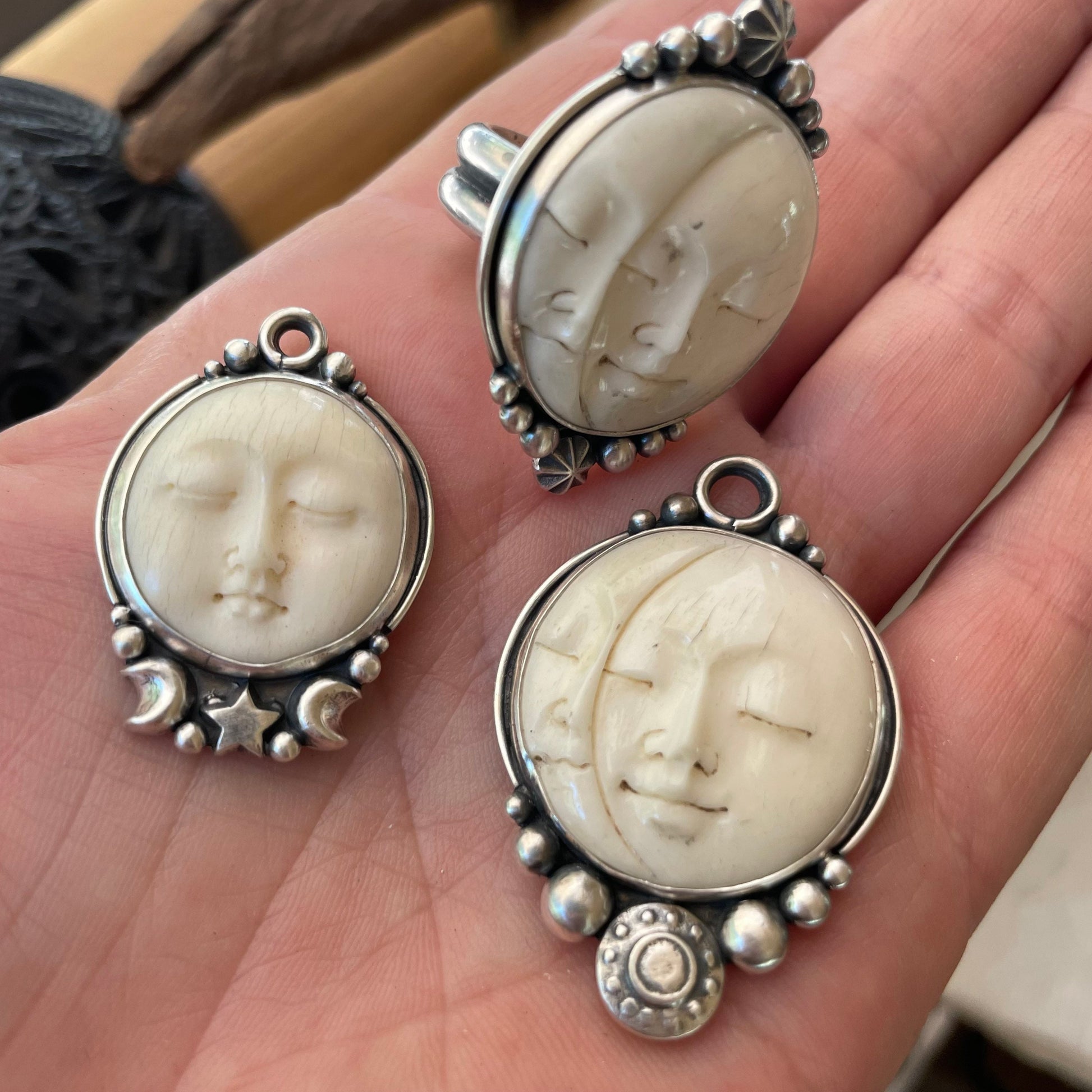 Moon Phases Sterling Silver .925 Pendant Necklace