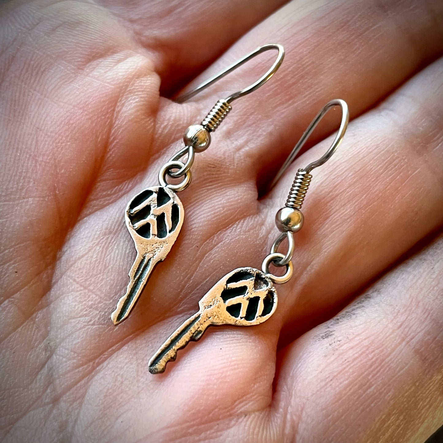 Keys to Freedom Sterling Earrings