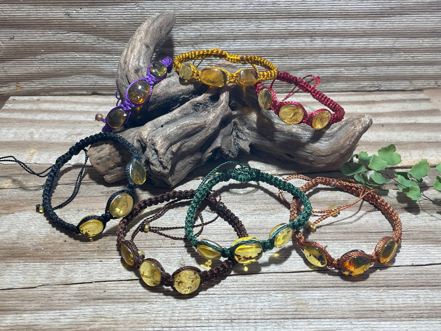 Chiapas Amber 3 Stone Bracelets