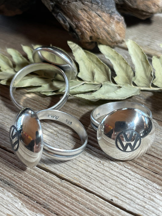 Classic Hub Cap Rings Sterling