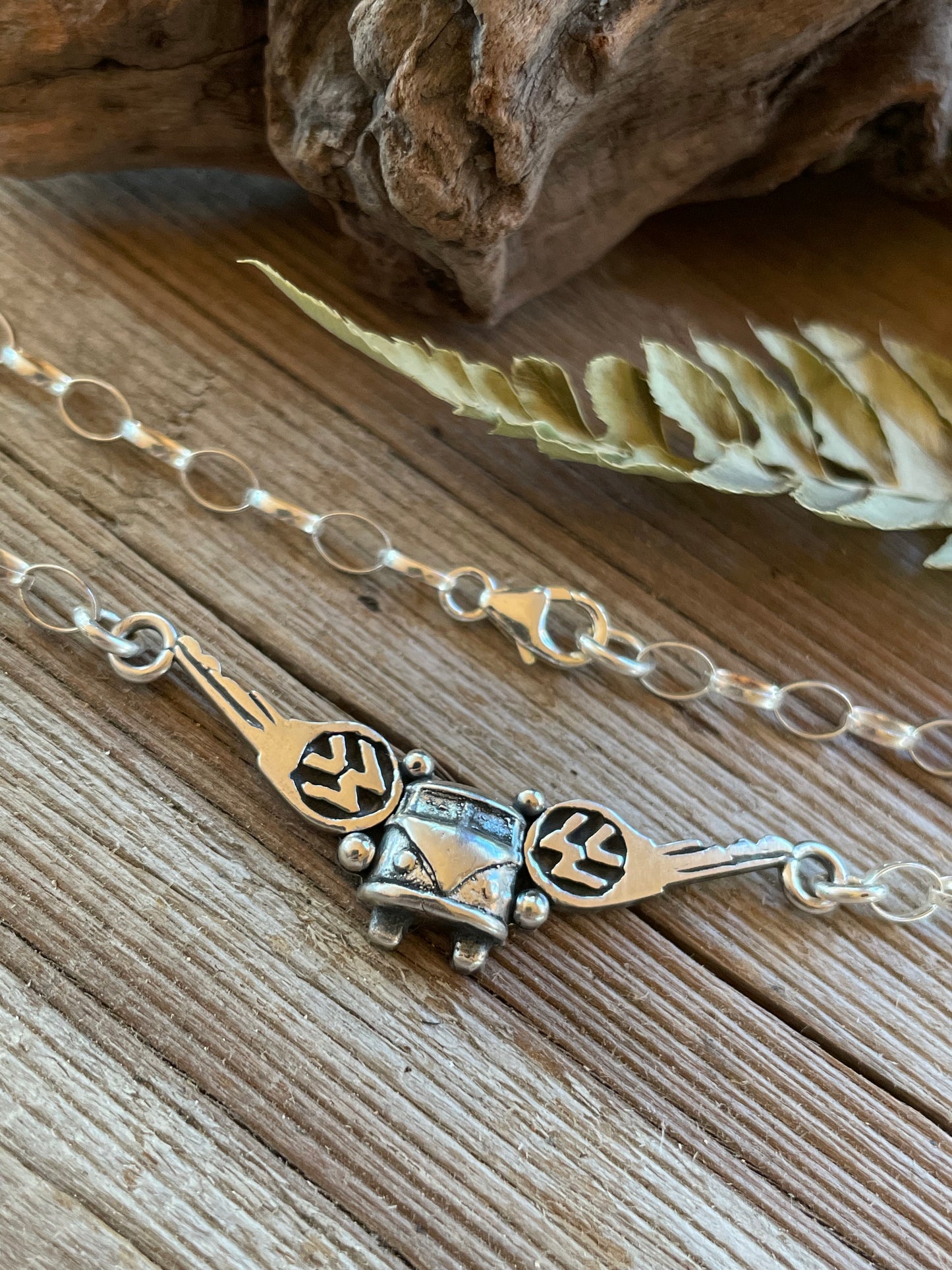 Flying Bus Key Wings Sterling Necklace