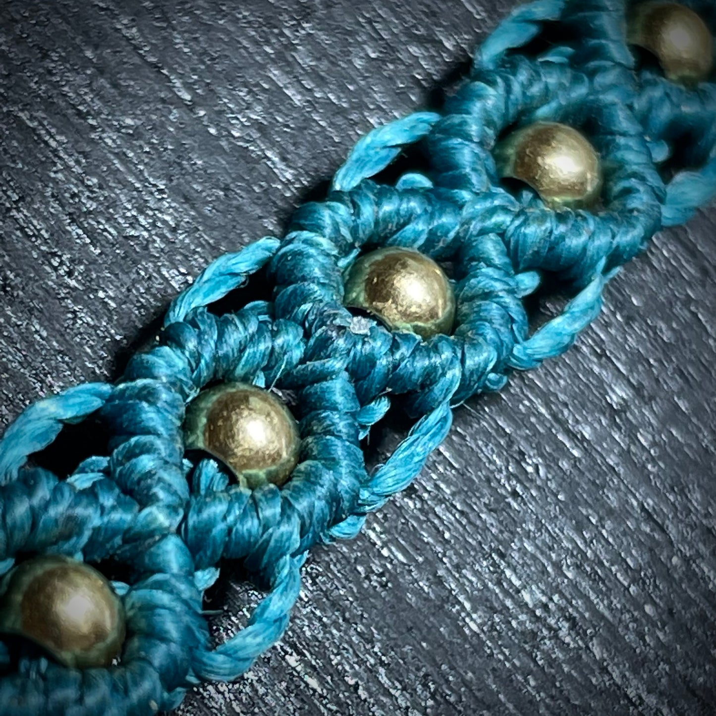 Brass & Lace sm Macrame Bracelet